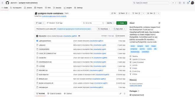 My fork of the <code>postgres-trunk-containers</code> project